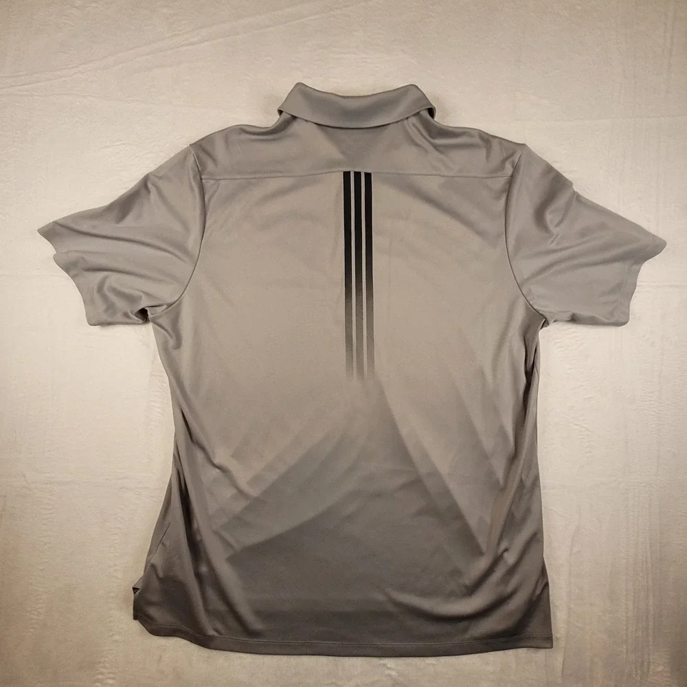 Adidas Men's Gradient Stripe Short Sleeve Golf Polo Shirt Sz XL Gray Black VGC